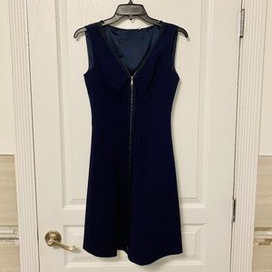 Elie Tahari Navy Dress with Zipper Size 0